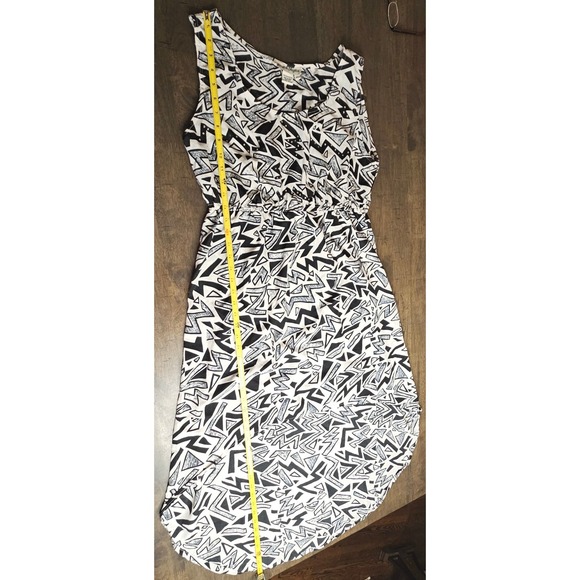 Jessica Taylor High Low Black White Y2K Monochrome Geometric Dress XL - Picture 5 of 8